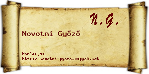 Novotni Győző névjegykártya